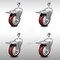Service Caster 4 Inch SS Maroon Polyurethane 12mm Threaded Stem Caster Set Total Lock Brake SCC-SSTSTTL20S414-PPUB-MRN-M1215-4 - alternate 1